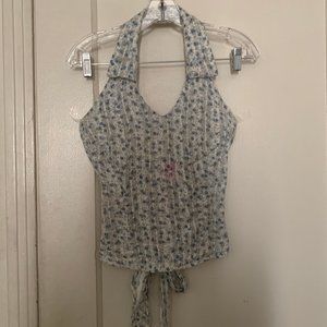 She's Cool Halter Tie Back Floral Top